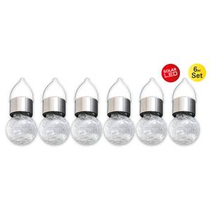 Lampe solaire Crackle Verre / Acier inoxydable - 6 ampoules