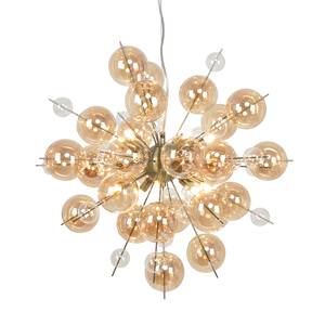 Hanglamp Explosion I transparant glas/staal - 10 lichtbronnen