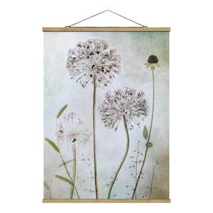 Tableau déco Fleurs au pastel Toile et bois massif - Beige - 100 cm x 133, 5 cm x 0,3 cm - 100 x 134 cm