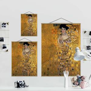 Wandkleed  Adele Bloch-Bauer I textiel & massief hout (houtsoort) - Gold - 100cm x 133,5cm x 0,3cm - 100 x 134 cm