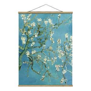 Stoffbild Vincent van Gogh Mandelblüte Textil; Massivholz (Holzart) - Blau - 100cm x 133,5cm x 0,3cm - 100 x 134 cm