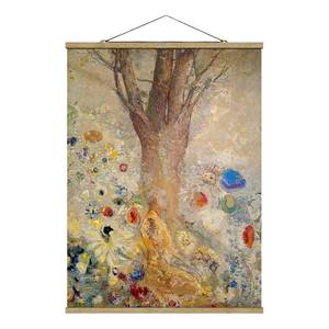 Tableau déco Odilon Redon Le bouddha Toile et bois massif - Beige - 100 cm x 133, 5 cm x 0,3 cm - 100 x 134 cm