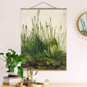 Tableau déco Étude d’herbes Toile et bois massif - Vert - 100 cm x 133,5 cm x 0,3 cm - 100 x 134 cm