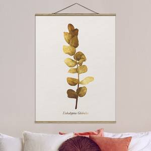 Stoffbild  Gold Eukalyptus Textil; Massivholz (Holzart) - Gold - 100cm x 133,5cm x 0,3cm - 100 x 134 cm