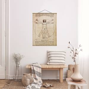 Tableau déco Da Vinci Toile et bois massif - Marron - 100 cm x 133,5 cm x 0,3 cm - 100 x 134 cm