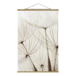 Stoffbild  Sanfte Gräser Textil; Massivholz (Holzart) - Weiß - 100cm x 150cm x 0,3cm - 100 x 150 cm