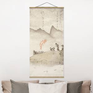 Tableau déco  Style Japonais II Toile et bois massif - Beige - 35 cm x 70 cm x 0,3 cm - 35 x 70 cm