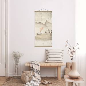 Quadro di tessuto  Stile giapponese II Tessuto. Legno massello - Beige - 35cm x 70cm x 0,3cm - 35 x 70 cm