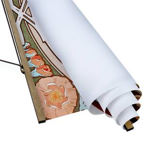 Quadro di tessuto Alfons Mucha Tessuto. Legno massello - Multicolore - 35cm x 70cm x 0,3cm - 35 x 70 cm