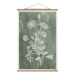 Wandkleed Vintage Illustratie Salie textiel & massief hout (houtsoort) - groen - 35cm x 52,5cm x 0,3cm - 35 x 53 cm