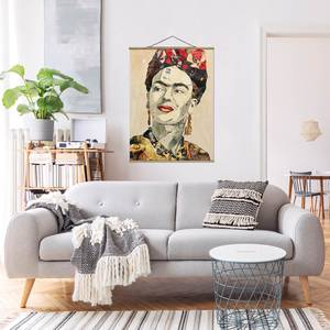 Stoffbild  Frida Kahlo Collage No.2 Textil; Massivholz (Holzart) - Mehrfarbig - 35cm x 46,5cm x 0,3cm - 35 x 47 cm