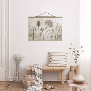 Quadro di tessuto Growing Old II Tessuto. Legno massello - Beige - 100cm x 66,5cm x 0,3cm - 100 x 67 cm