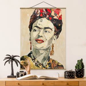 Stoffbild  Frida Kahlo Collage No.2 Textil; Massivholz (Holzart) - Mehrfarbig - 50cm x 66,4cm x 0,3cm - 50 x 66 cm