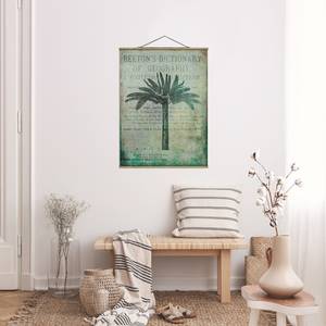Stoffbild  Vintage Collage Antike Palme Textil; Massivholz (Holzart) - Grün - 80cm x 106,5cm x 0,3cm - 80 x 107 cm