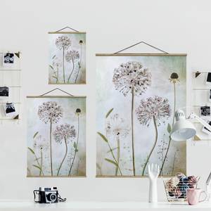 Stoffbild Lauchblüten in Pastell Textil; Massivholz (Holzart) - Beige - 80cm x 106,5cm x 0,3cm - 80 x 107 cm