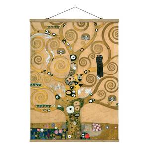 Quadro tessuto Klimt Albero della vita Tessuto. Legno massello - Oro - 50cm x 66,4cm x 0,3cm - 50 x 66 cm