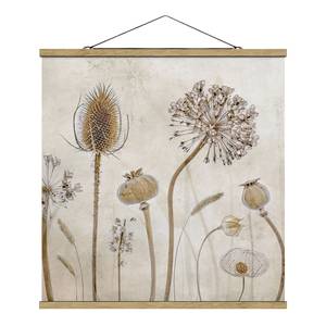 Tableau déco Growing Old I Toile et bois massif - Beige - 35 cm x 35 cm x 0,3 cm - 35 x 35 cm