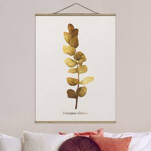 Wandkleed  Goud Eucalyptus textiel & massief hout (houtsoort) - Gold - 80cm x 106,5cm x 0,3cm - 80 x 107 cm