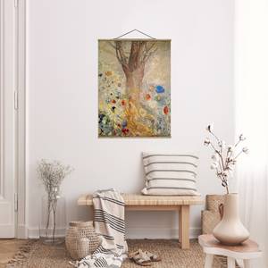 Wandkleed Odilon Redon De Boeddha textiel & massief hout (houtsoort) - Beige - 80cm x 106,5cm x 0,3cm - 80 x 107 cm