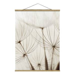 Stoffbild Sanfte Gräser Textil; Massivholz (Holzart) - Beige - 80cm x 106,5cm x 0,3cm - 80 x 107 cm