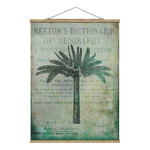 Wandkleed  Collage Antiek Palm textiel & massief hout (houtsoort) - groen - 35cm x 46,5cm x 0,3cm - 35 x 47 cm