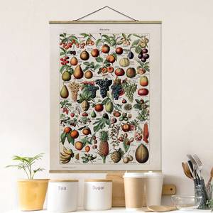 Quadro di tessuto Frutta Tessuto. Legno massello - Multicolore - 80cm x 106,5cm x 0,3cm - 80 x 107 cm