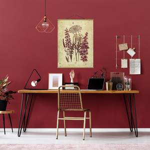 Wandkleed Vintage Bloemen textiel & massief hout (houtsoort) - Pink - 35cm x 46,5cm x 0,3cm - 35 x 47 cm