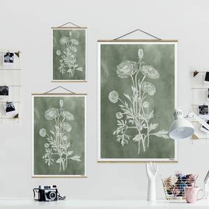 Wandkleed Vintage Illustratie Salie textiel & massief hout (houtsoort) - groen - 50cm x 75cm x 0,3cm - 50 x 75 cm