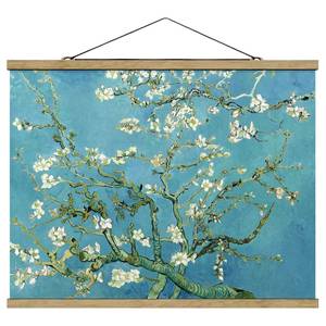 Quadro di tessuto Van Gogh Mandorlo Tessuto. Legno massello Blu - 80cm x 60cm x 0,3cm - 80 x 60 cm