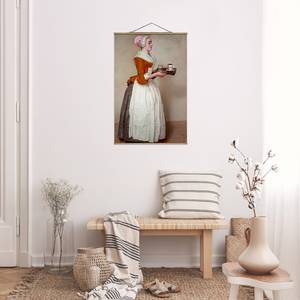 Stoffbild  Das Schokoladenmädchen Textil; Massivholz (Holzart) - Mehrfarbig - 80cm x 120cm x 0,3cm - 80 x 120 cm
