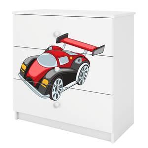 Ladekast Babydreams Raceauto Wit - Plaatmateriaal - 81 x 81 x 41 cm
