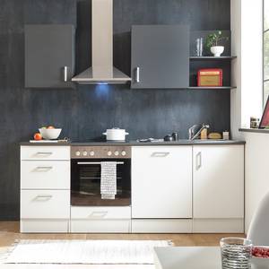 Küchenzeile Korkee I Weiß / Anthrazit - Mit Elektrogeräten