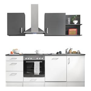 Küchenzeile Korkee I Weiß / Anthrazit - Mit Elektrogeräten