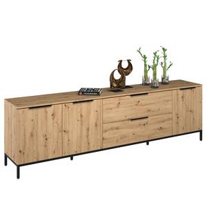 Tv-meubel Trend Wood II knoestig eikenhouten look/zwart