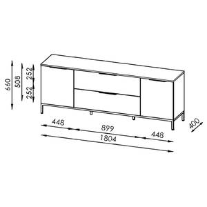 TV-Lowboard Trend Wood I Asteiche Dekor / Schwarz