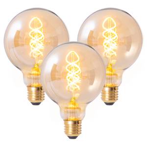 LED-lamp Dilly II (set van 3) transparant glas/ijzer - 3 lichtbronnen
