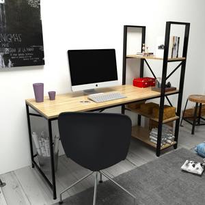 Schreibtisch-Kombination Living Eiche Dekor / Schwarz