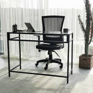 Bureau Jetmore Verre / Aluminium - Verre transparent / Noir