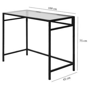 Schreibtisch Jetmore Glas / Aluminium - Klarglas / Schwarz