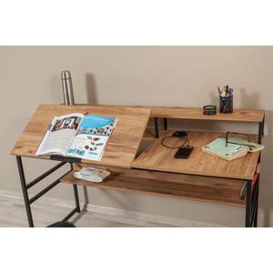 Bureau Liroi grenenhouten look/zwart