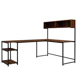 Bureau d’angle Billimari Imitation noyer / Noir