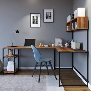 Bureau d’angle Billimari Imitation noyer / Noir