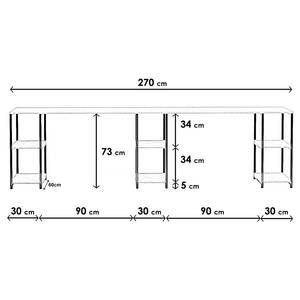 Bureau double Collinee II Imitation chêne / Noir