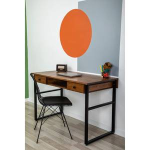 Bureau Jerrold Pin massif / Aluminium - Marron / Noir