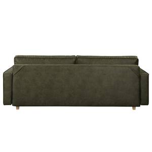 3-Sitzer Sofa MAISON Antiklederlook - Mischgewebe Xia: Antikgrün - Mit Schlaffunktion