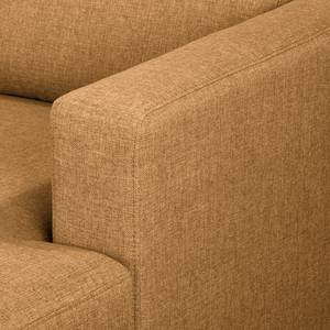 Ecksofa MAISON 2-Sitzer mit Longchair Webstoff - Webstoff Lark: Senfgelb - Longchair davorstehend rechts