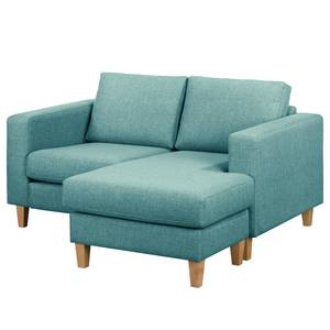 Ecksofa MAISON 1-Sitzer mit Longchair Webstoff Lark: Petrol - Longchair davorstehend rechts