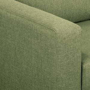 Ecksofa MAISON 1-Sitzer mit Longchair Webstoff Lark: Pistaziengrün - Longchair davorstehend rechts