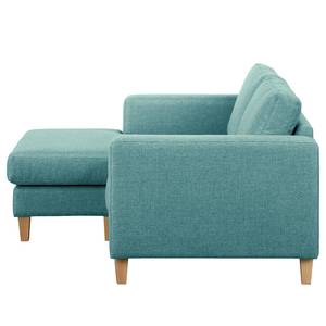 Ecksofa MAISON 1-Sitzer mit Longchair Webstoff Lark: Petrol - Longchair davorstehend links