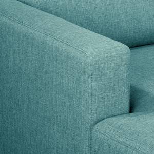 Ecksofa MAISON 1-Sitzer mit Longchair Webstoff Lark: Petrol - Longchair davorstehend links